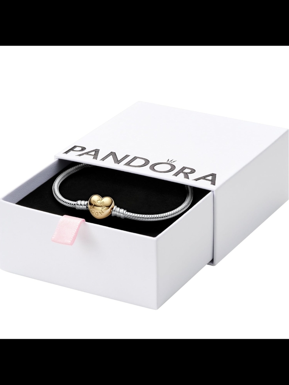 Pandora Two-Tone Heart Clasp Bracelet in Gold and Silver